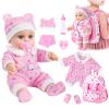 BDDOLL 12" Baby Doll in Gift Box with Pink Backpack, Cloths, Feeding Bottle and Pacifier, First Baby Dolls for Toddlers 3 Years and Up view 1