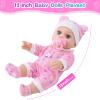 BDDOLL 12" Baby Doll in Gift Box with Pink Backpack, Cloths, Feeding Bottle and Pacifier, First Baby Dolls for Toddlers 3 Years and Up view 3