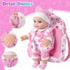 BDDOLL 12" Baby Doll in Gift Box with Pink Backpack, Cloths, Feeding Bottle and Pacifier, First Baby Dolls for Toddlers 3 Years and Up view 4