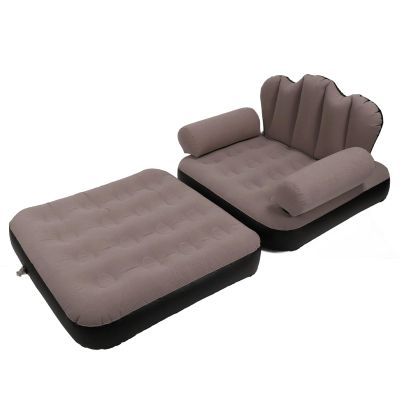 Inflatable Sofa Chair Multifunctional Foldable Bed and Recliner for Outdoor Activities (Coffee)