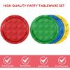 DURYGEN 80PCS Building Blocks Themed Birthday Party Decorations Colorful Building Block Tableware Paper Plates Napkins Set for Boys, Kids Birthday Party Decorations Serve 20 view 4