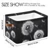 AMmao Rectangular Storage Basket White Dandelion Black Pattern Foldable Fabric Storage Bin with Handles Toys Book Clothes Bin for Closet Shelf Nursery Office Laundry Bedroom Decor 2 Pack view 3