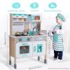Wooden Play Kitchen Set for Toddlers, Chef Pretend Kitchen Playset for Kids with Pretend Ice Cube Dispenser, Oven, Coffee Machine, Stove, Faucet, Sink,Toy Kitchen Gift for Boys & Girls Age 3+ view 4