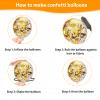 100 Pcs Gold Confetti Balloons Kit,12 Inch Metallic Pink White Gold Party Balloons with Ribbons for Graduation Birthday Wedding Party Decorations (Pink Gold) view 3