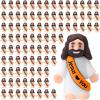 Bememo 100 Pcs Little Jesus Figures Jesus Loves You Original Design Pocket Rubber Little Figures to Hide and Seek Sunday Religious Party Share Easter Gifts(Orange) view 1
