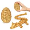 Small Dragon Eggs with Dragon Inside, 3D Printed Surprise Funny Gifts for Kids, Articulated Dragon Fidget Toys for Adults, Executive Desk Toys Office Room Dcor (Gold) view 1