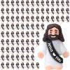 Bememo 100 Pcs Little Jesus Figures Jesus Loves You Original Design Pocket Rubber Little Figures to Hide and Seek Sunday Religious Party Share Easter Gifts(Black) view 1