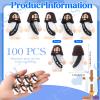 Bememo 100 Pcs Little Jesus Figures Jesus Loves You Original Design Pocket Rubber Little Figures to Hide and Seek Sunday Religious Party Share Easter Gifts(Black) view 2