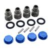Alloy Upgrade 24mm Hex Hub Front Rear Extended Axle and Wheel Nut Cap Set for 1/5 Losi 5ive T Rofun Rovan LT King MotorX2 Rc Car Parts (Blue) view 1