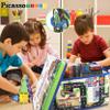 PicassoTiles Magnet Tile Toy Organizer Foldable City Theme Storage Bin Box with Lid and Handles Magnetic Tiles Building Blocks STEM Educational Pretend Play Playroom Toys Toddler Kids Ages 3 Up PTA33 view 4