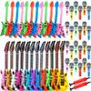50 Pack Inflatable Rock Star Toy Set Includes 12 Pcs Inflatable Guitar 12 Pcs Inflatable bass 24 Pcs Blow up Microphone and 2 Pcs Air Pump for Children Musical Party Favors view 1