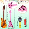50 Pack Inflatable Rock Star Toy Set Includes 12 Pcs Inflatable Guitar 12 Pcs Inflatable bass 24 Pcs Blow up Microphone and 2 Pcs Air Pump for Children Musical Party Favors view 2