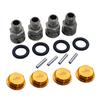 Alloy Upgrade 24mm Hex Hub Front Rear Extended Axle and Wheel Nut Cap Set for 1/5 Losi 5ive T Rofun Rovan LT King MotorX2 Rc Car Parts (Gold) view 1