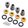 Alloy Upgrade 24mm Hex Hub Front Rear Extended Axle and Wheel Nut Cap Set for 1/5 Losi 5ive T Rofun Rovan LT King MotorX2 Rc Car Parts (Gold) view 2