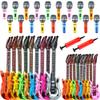 38 Pack Inflatable Rock Star Toy Set Includes 18 Pcs Inflatable Guitar and 18 Pcs Blow up Microphone Bulk and 2 Pcs Air Pump for Musical Concert Themed Party view 1