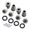 Alloy Upgrade 24mm Hex Hub Adaptor Extended Axle and Wheel Nut Cap for 1/5 Losi 5ive T Rofun Rovan LT King MotorX2 Rc Car Parts (Silver) view 2