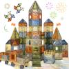 BOLORBT 100PCS Magnetic Tiles Montessori Toys Magnetic Blocks Kids Games STEM Classroom Educational Learning Sensory Magnet Natural Toy for Toddler Boys Girls 3+ Year Old with 2 Cars view 1