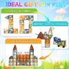 BOLORBT 100PCS Magnetic Tiles Montessori Toys Magnetic Blocks Kids Games STEM Classroom Educational Learning Sensory Magnet Natural Toy for Toddler Boys Girls 3+ Year Old with 2 Cars view 4
