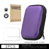 Carrying Case with Screen Protector For R36S/R35S/RGB20S, Handheld Game Console, Portable Game Console Storage Case with Protective Film and Keycaps (2pcs+Purple) view 2