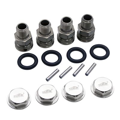 Alloy Upgrade 24mm Hex Hub Front Rear Extended Axle and Wheel Nut Cap Set for 1/5 Losi 5ive T Rofun Rovan LT King MotorX2 Rc Car Parts (Silver)