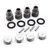Alloy Upgrade 24mm Hex Hub Front Rear Extended Axle and Wheel Nut Cap Set for 1/5 Losi 5ive T Rofun Rovan LT King MotorX2 Rc Car Parts (Silver) view 1