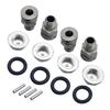 Alloy Upgrade 24mm Hex Hub Front Rear Extended Axle and Wheel Nut Cap Set for 1/5 Losi 5ive T Rofun Rovan LT King MotorX2 Rc Car Parts (Silver) view 2