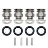 Alloy Upgrade 24mm Hex Hub Front Rear Extended Axle and Wheel Nut Cap Set for 1/5 Losi 5ive T Rofun Rovan LT King MotorX2 Rc Car Parts (Silver) view 4