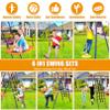 Swing Set for Backyard - Heavy Duty 6 in 1 Playground Sets 550lbs Upgrade Saucer Swing for Kids Outdoor Metal Swing Stand with 3 Adjustable Swings Seats Climbing Wall Ladder Basketball Hoop view 3
