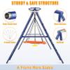 Swing Set for Backyard - Heavy Duty 6 in 1 Playground Sets 550lbs Upgrade Saucer Swing for Kids Outdoor Metal Swing Stand with 3 Adjustable Swings Seats Climbing Wall Ladder Basketball Hoop view 4