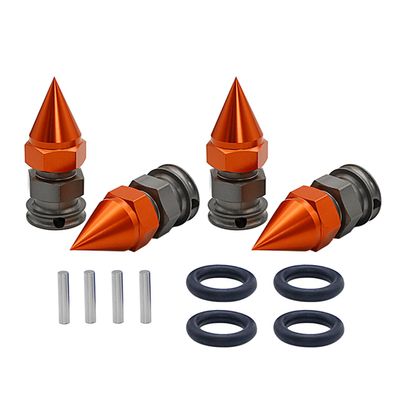 Alloy Upgrade 24mm Hex Hub Adaptor Extended Axle and Wheel Nut Cap for 1/5 Losi 5ive T Rofun Rovan LT King MotorX2 Rc Car Parts (Orange)