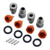 Alloy Upgrade 24mm Hex Hub Adaptor Extended Axle and Wheel Nut Cap for 1/5 Losi 5ive T Rofun Rovan LT King MotorX2 Rc Car Parts (Orange) view 2