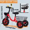 Kids Classic Tricycle,Kids Balance Bike,Toddler Tricycle with Basket,Metal Frame,Inflate-Free Wheels, for Boys and Girls Ages 2-7Year Old, Grows with Your Child(Red) view 2