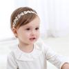 Asphinien Lace Flower Elastic Baby Girl Headbands Bow Hairbands Floral Crown Hair Accessories for Infants Toddlers Kids Birthday Party Baby Shower Headwear (Gold bow, Free) view 2