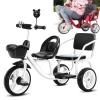 JIYIAN White,Style 1, Twin Tricycle for Kids with Passenger Seat,Carbon Steel Frame,Non-Skid Tyre,Outdoor Playground Equipment Tricycles view 1