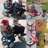 JIYIAN White,Style 1, Twin Tricycle for Kids with Passenger Seat,Carbon Steel Frame,Non-Skid Tyre,Outdoor Playground Equipment Tricycles view 3