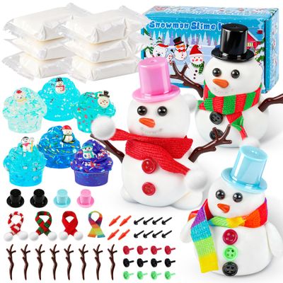 6 Pack Slime Stocking Stuffers, Stocking Stuffers for Kids,Christmas Crafts,Stocking Stuffers, Kids Crafts Snowman DIY Kit,Crafts Xmas Gift
