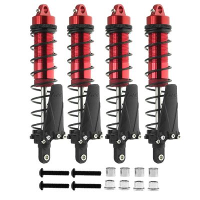 REDSPIDER RC Shock Absorber Set with Mudguard4pcs Multiple Specifications to Choose from for TRAXXAS 1/10 Slash Remo Hobby HuanQi 727 Short Truck RC Car (Red110mm)