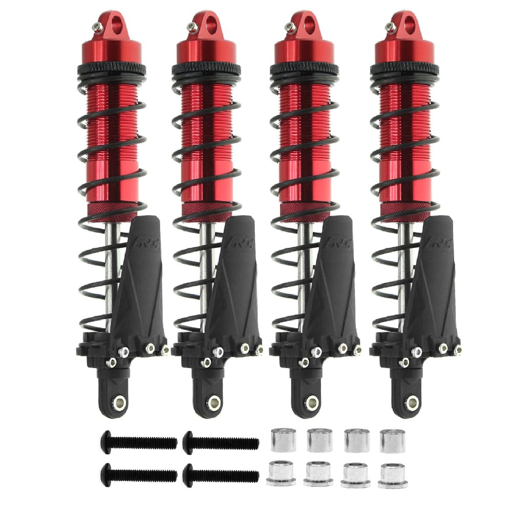 REDSPIDER RC Shock Absorber Set with Mudguard4pcs Multiple Specifications to Choose from for TRAXXAS 1/10 Slash Remo Hobby HuanQi 727 Short Truck RC Car  (Red110mm)