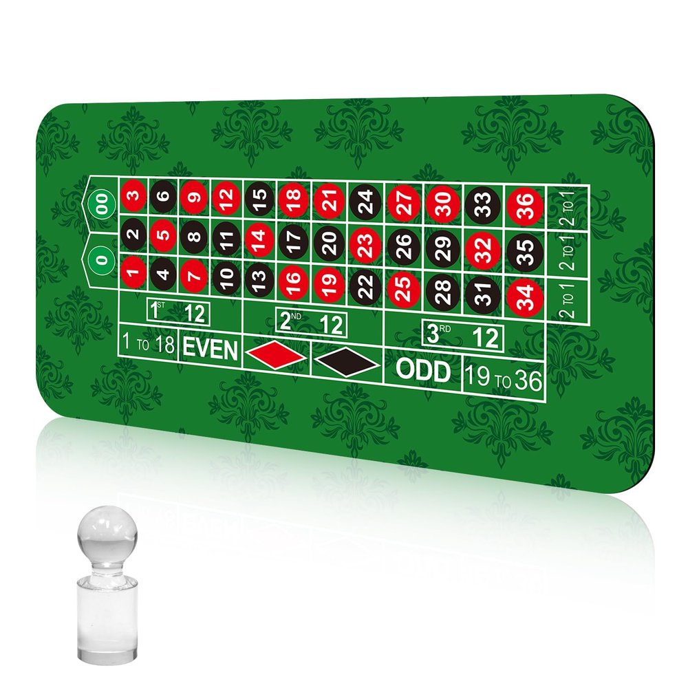 JIESITE Poker Table Top 71" X 36" Portable Roulette Table Mat Noise Reduction,with Carrying Bag and Roulette Balls for Roulette Games