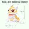 Jerliflyer Solar Powered Dancing Lion Ornament,Chinese New Year Lucky Dancing Lion Toy for Home Decoration and Car Interior Accessories(Yellow) view 2