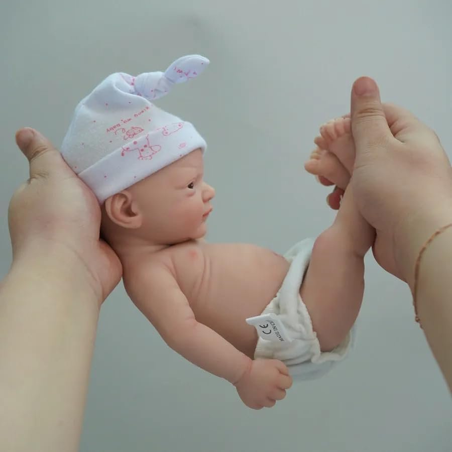 12" Reborn Baby Dolls Girl, Full Silicone Baby Dolls, Realistic Soft Silicone Newborn Baby Doll, Real Full Body Silicone Reborn Baby Dolls, Not Vinyl Dolls