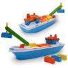 Toyland 41cm (16") Colourful Cargo Ship with Moveable Doors, Crane & 6 Plastic Containers - Kids Floating Water Toy - Pool & Bathtime Toys - 3 Years+ view 1