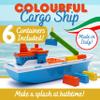 Toyland 41cm (16") Colourful Cargo Ship with Moveable Doors, Crane & 6 Plastic Containers - Kids Floating Water Toy - Pool & Bathtime Toys - 3 Years+ view 2