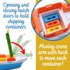Toyland 41cm (16") Colourful Cargo Ship with Moveable Doors, Crane & 6 Plastic Containers - Kids Floating Water Toy - Pool & Bathtime Toys - 3 Years+ view 3