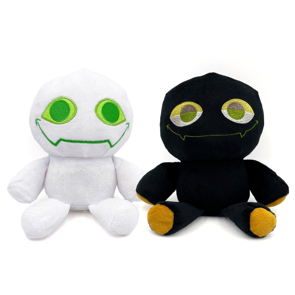 Adenzai Slap bob Battle Plush (Black - White) Cute Halloween Plush Toy Soft Stuffed Animal Plushie, Gift for Kids & Adults, Perfect for Birthday, Party