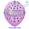 30Pcs Happy Birthday Printed Maca Purple Balloons 12In Latex Balloons for Kids Birthday Party Decoration view 3