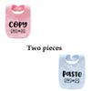 AOUYOA Baby Twins Bibs Copy Paste Newborn Baby Bibs Cute Toddler Bibs Set For Unisex Boys Girls(pink blue) view 2
