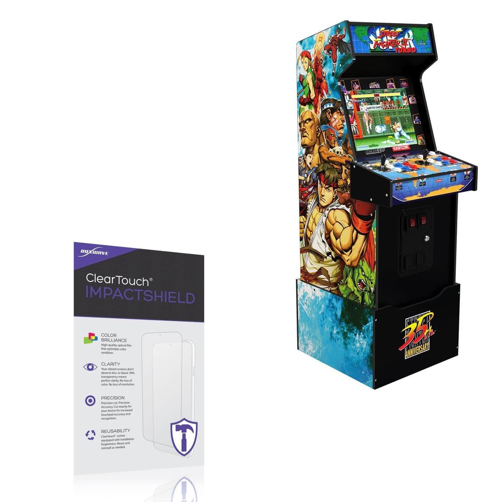 BoxWave Screen Protector Compatible with Arcade1Up Capcom Legacy Arcade Game Shinku Hadoken - ClearTouch ImpactShield (2-Pack), Impenetrable Screen Protector Flexible Film