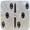 Marion Domino Double 6 White Marbleized Jumbo Tournament Professional Size w/Spinners in Elegant Black Velvet Case. view 2