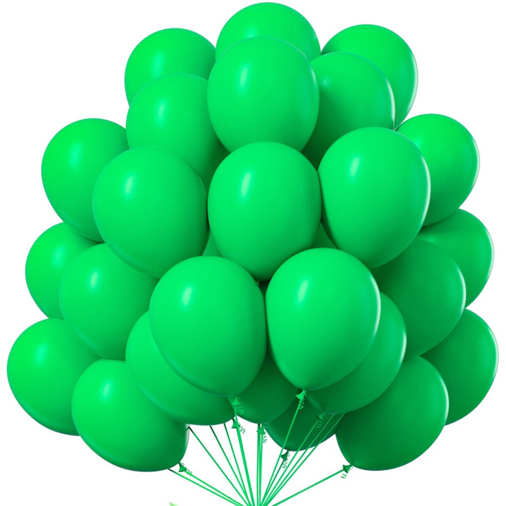 PartyWoo Green Balloons 100pcs 12 Inch Green Latex Helium Balloons for Birthday Baby Shower Graduation Engagement Wedding Dinosaur Jungle Golf Football Baseball Theme Party Decorations Green-Y24